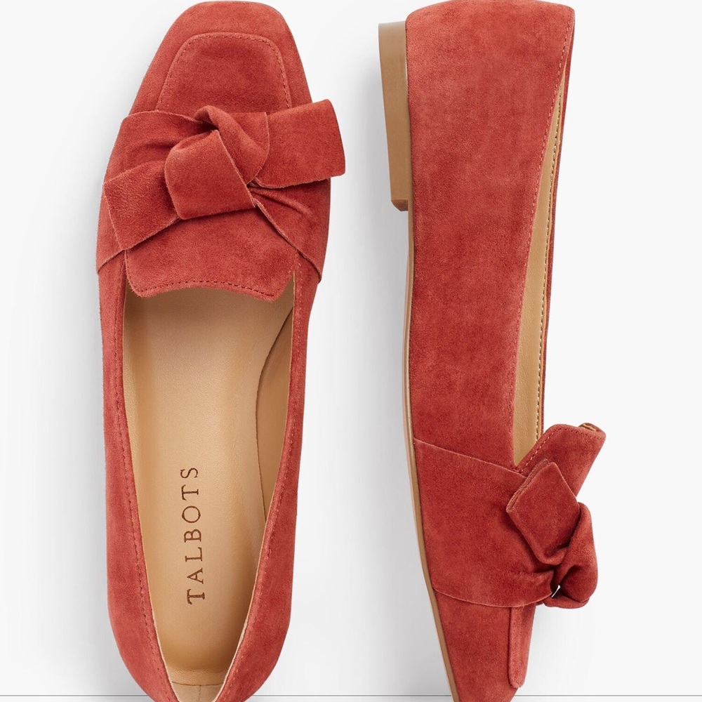 Talbots Stella Soft Bow Flats in Amber Rust